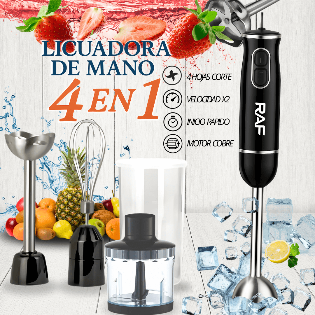 POTENTE LICUADORA DE MANO 4 EN 1